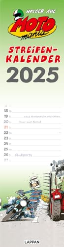 MOTOmania Streifenkalender 2025: Monatskalender mit Tages-Verbrauchsanzeige für Motorradfahrer und Biker | Mit den beliebten Comics von Holger Aue | Geschenk für Motorradliebhaber von Lappan